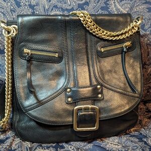 DKNY Chain Strap Leather Shoulder Bag